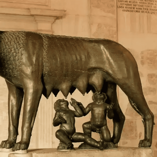 Romulus and Remus with the she-wolf