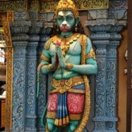 Hanuman-idol-outside-a-temple-in-Singapore
