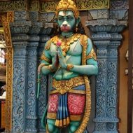 Hanuman-idol-outside-a-temple-in-Singapore