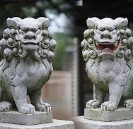 Traditional-sculpture-of-Komainu-pair