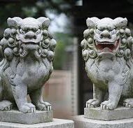 Traditional-sculpture-of-Komainu-pair