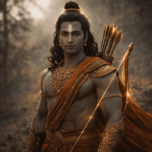 Image of the revered Hindu god Ram, symbolizing virtue, dharma, and heroism