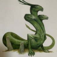 Azhdaya - the three-headed dragon with glowing eyes