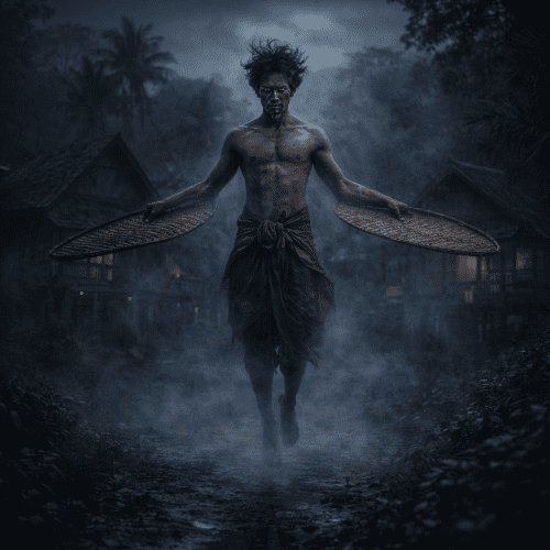 The Thai flying ghost Krahang transforming