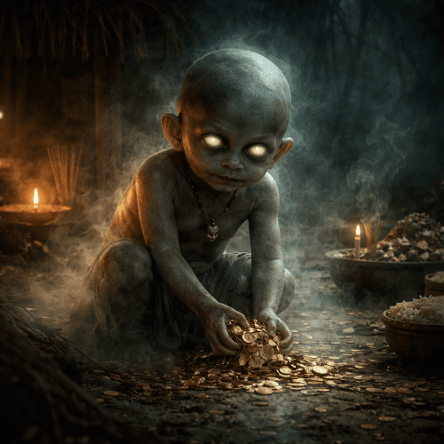 Image of the Malaysian Spirit Toyol ready to accept orders