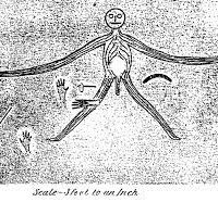 A drawing of Native Australian creator god Baiame