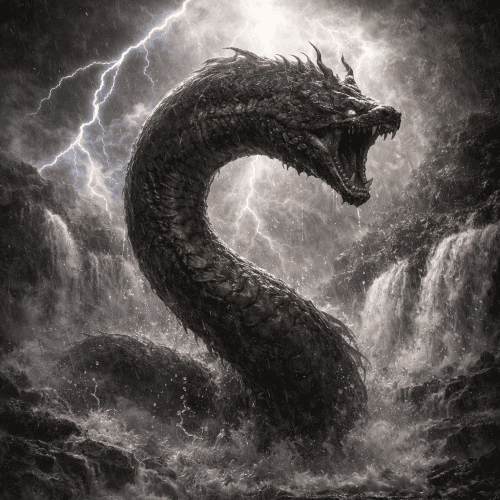 Image of Inkanyamba in the torrential river