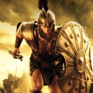 Achilles with a shield and helmet movie