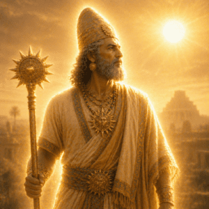 Image of Shamash, the ancient Mesopotamian sun god of justice and truth.