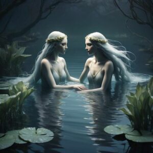 Image of the elusive water spirit Asrai, dwelling in lakes and rivers of folklore.
