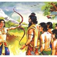 Dronacharya with his famous pupil, Arjuna