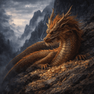 Image of Fuzanglong, Chinese dragon deity associated with hidden treasures and the underworld.