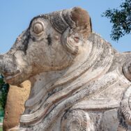 Statue of Nandi, believed to be a bearer of good fortune and strength