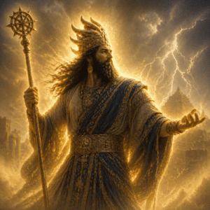 Image of Enlil, Mesopotamian god of wind, air, earth, and storms.