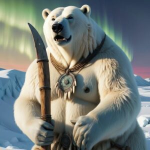 Image of Nanook, the powerful polar bear spirit of Inuit mythology.