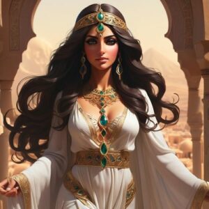 Arabian goddess Al-Lat in an Arabian palace