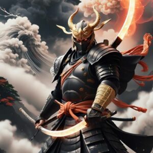 Image of the Japanese god of war and archery, Hachiman, symbolizing protection and valor