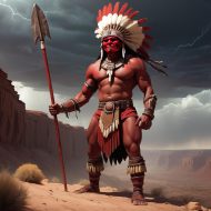 Masauwu depicted as a sly trickster spirit, cloaked in shadows, subtly warping reality around him