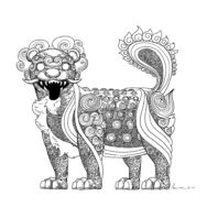 Haetae mythical creature drawing