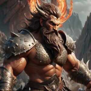 Iranian warrior and dragon slayer Garshasp ready for battle