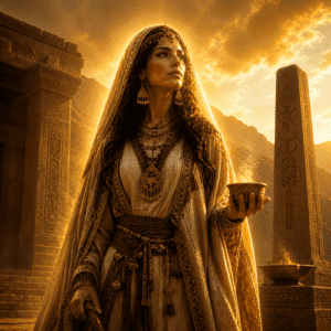 Arabian goddess Al-Lat in an Arabian palace