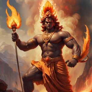 Image of Agni, the fiery Vedic god of fire and divine transformation