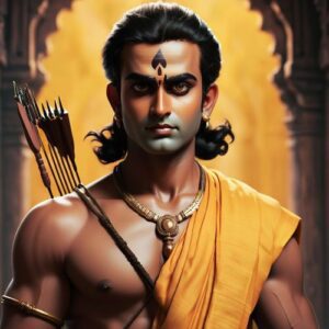 Image of the revered Hindu god Ram, symbolizing virtue, dharma, and heroism