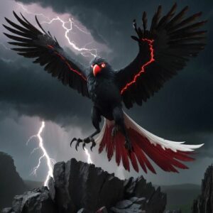 Image of Impudulu, mythical bird from African folklore known for its swiftness and cunning.