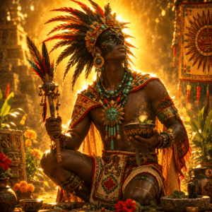 Image of Ixtlilton, the gentle Aztec god of medicine, healing, and childhood.