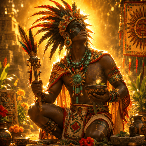 Image of Ixtlilton, the gentle Aztec god of medicine, healing, and childhood.