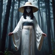 Japanese ghost Hachishakusama in a secluded forest