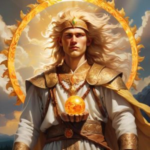Image of Dazhbog, Slavic sun god, depicted in mythology.