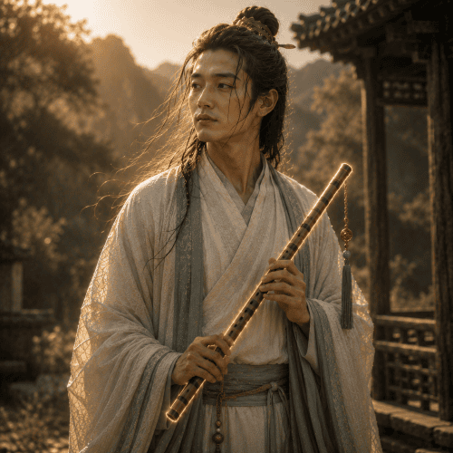 Image of Han Xiangzi, the immortal Taoist musician and sage known for wisdom, music, and spiritual transcendence.