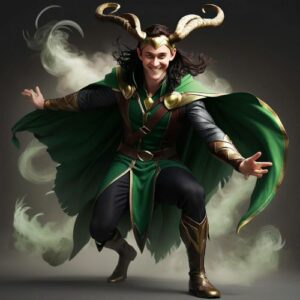 Image of Loki, the trickster god of Norse mythology, depicted with a mischievous and cunning expression.