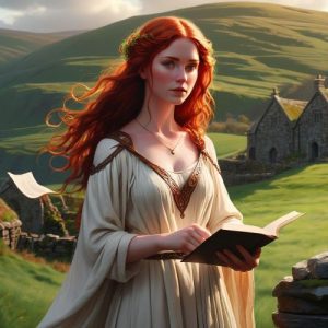 Image of Brigid, Celtic goddess of fire, poetry, and healing.