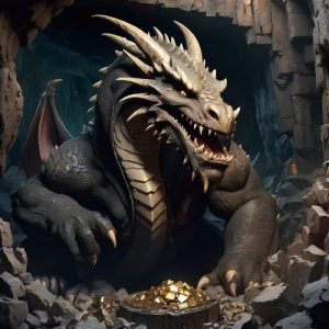 Image of Fafnir, the legendary Norse dragon from mythology.