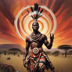 Image of Unkulunkulu, the supreme creator god in Zulu mythology.