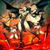 Mythlok - Erinyes modern Modern illustration of The three Erinyes from Greek mythology