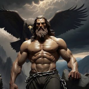 Image of Prometheus, the Titan who gave fire to humanity in Greek mythology.