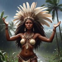 Image of Abewugo, a powerful deity in Papuan mythology.