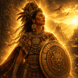 Image of Chimalma, Aztec goddess associated with fertility and life.