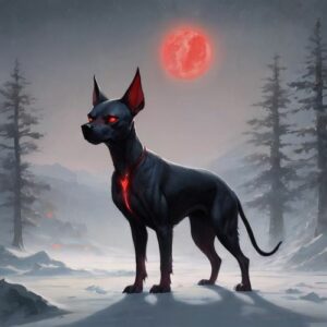 Image of Keelut, a mythical dog spirit of the Tlingit people.