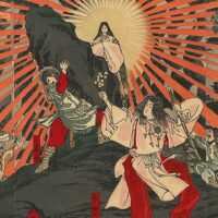 Mythlok - Amaterasu old Traditional Japanese Painting of Amaterasu