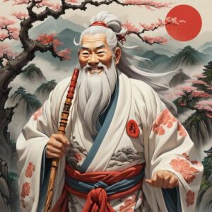 Image of Jurojin, Japanese god of longevity and wisdom.