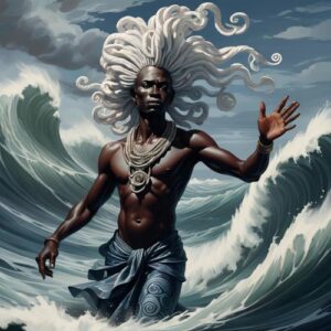 Image of Kalunga, the mystical African deity of the sea, death, and the boundary between worlds
