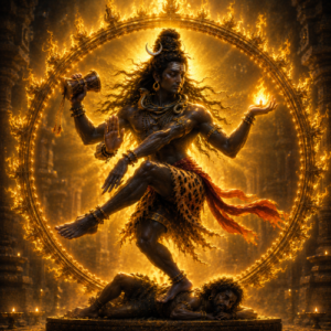 Image of Nataraja, the cosmic dancing form of Shiva symbolizing creation, preservation, and destruction