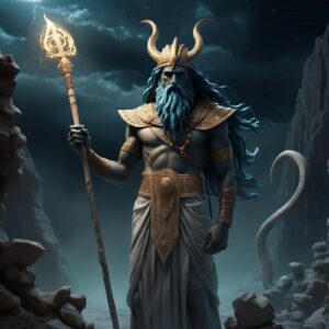 Image of the underworld and healing god Ninazu from Mesopotamian mythology