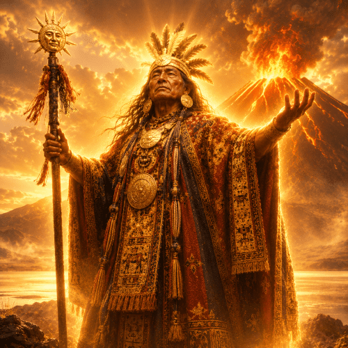 Ayamara god Tunupa, associated with volcanoes, lightning, and cosmic weather.