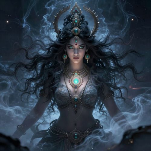 A fierce female Dakini spirit in Indian tantric mythology