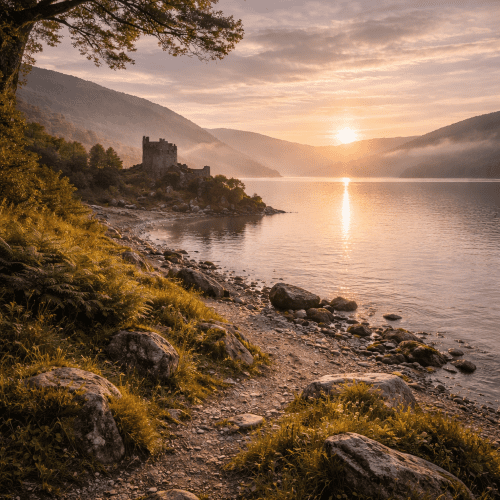 Loch Ness Monster depicted as a mysterious aquatic creature symbolizing folklore, mystery, and the unknown depths.